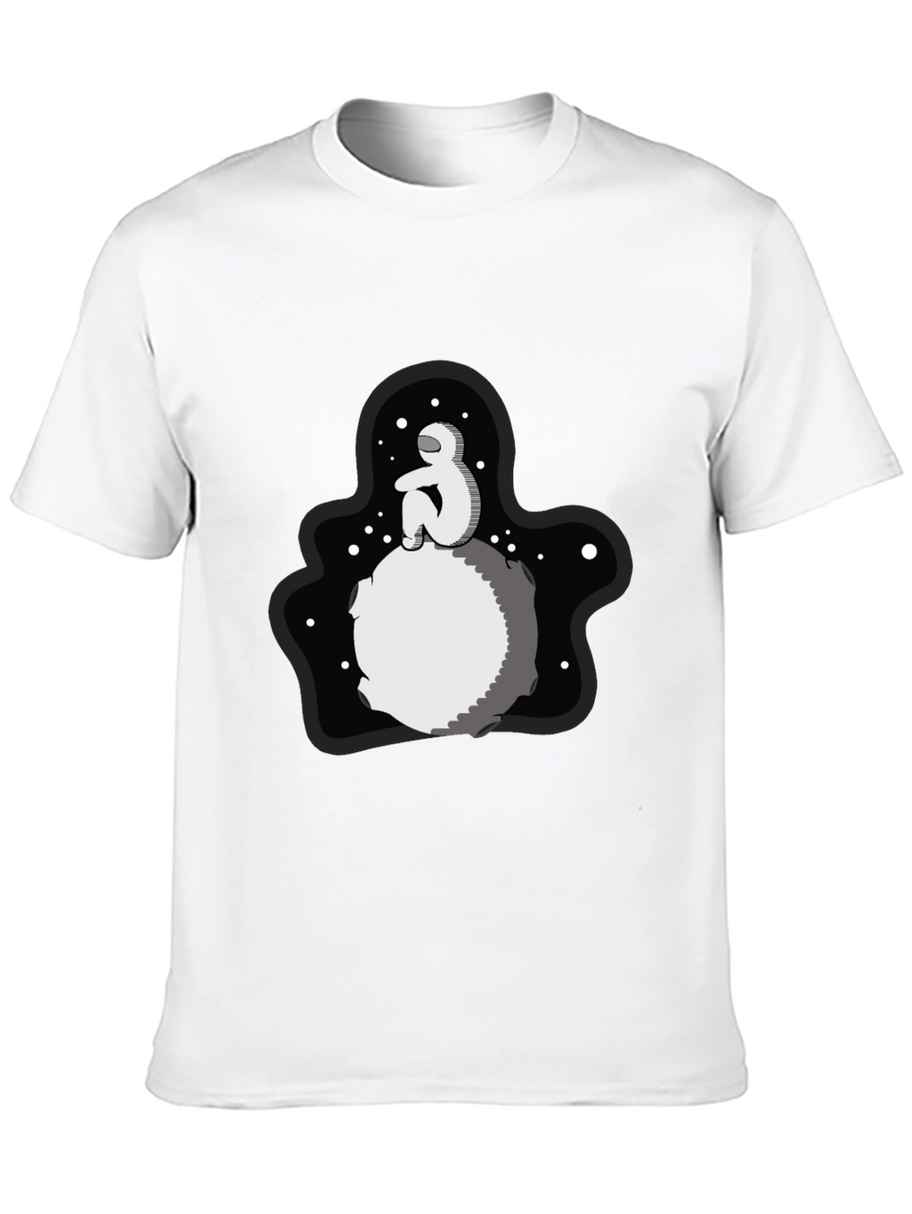 Astronaut Moon Black T-Shirt