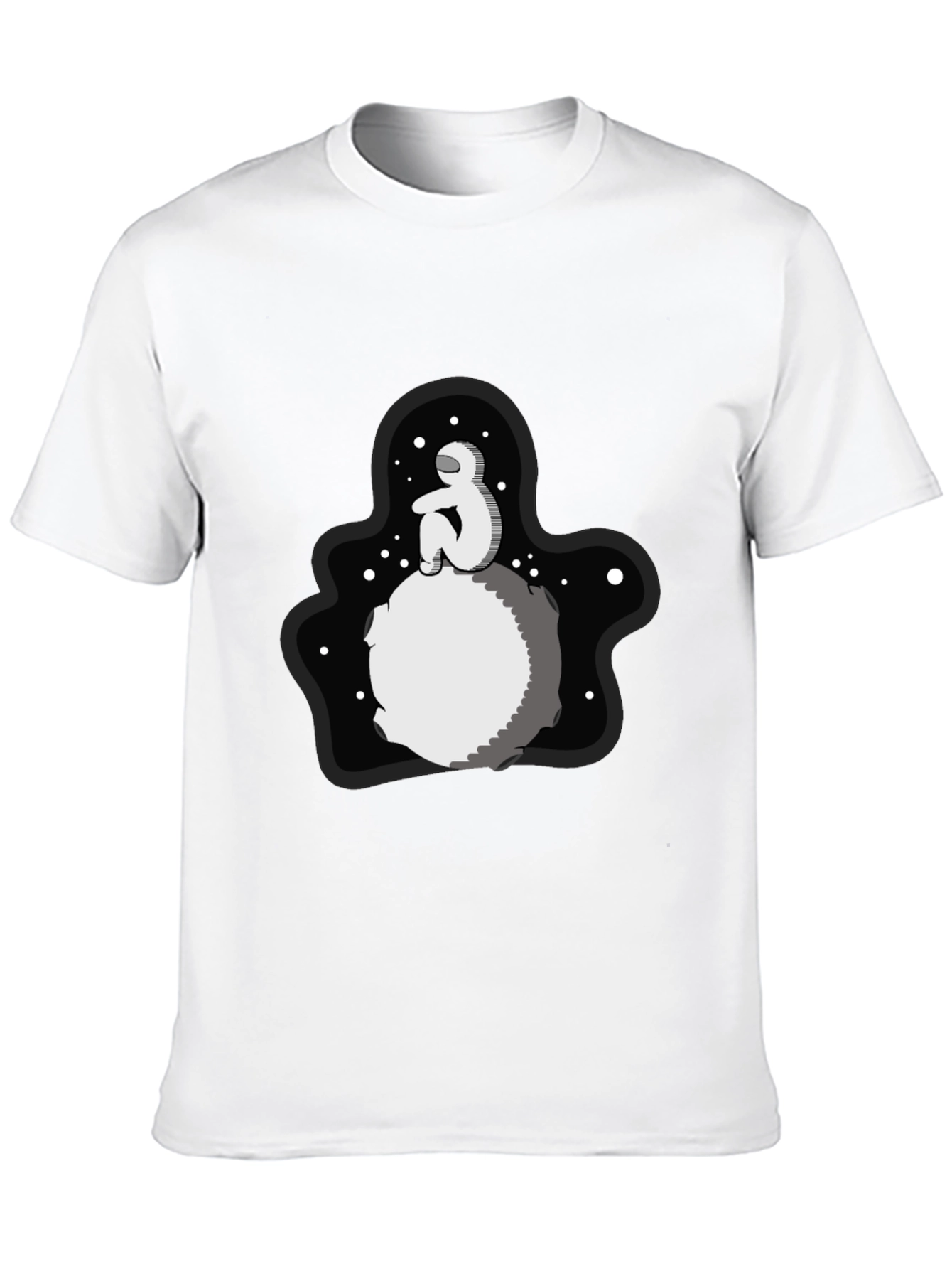 Astronaut Moon Black T-Shirt