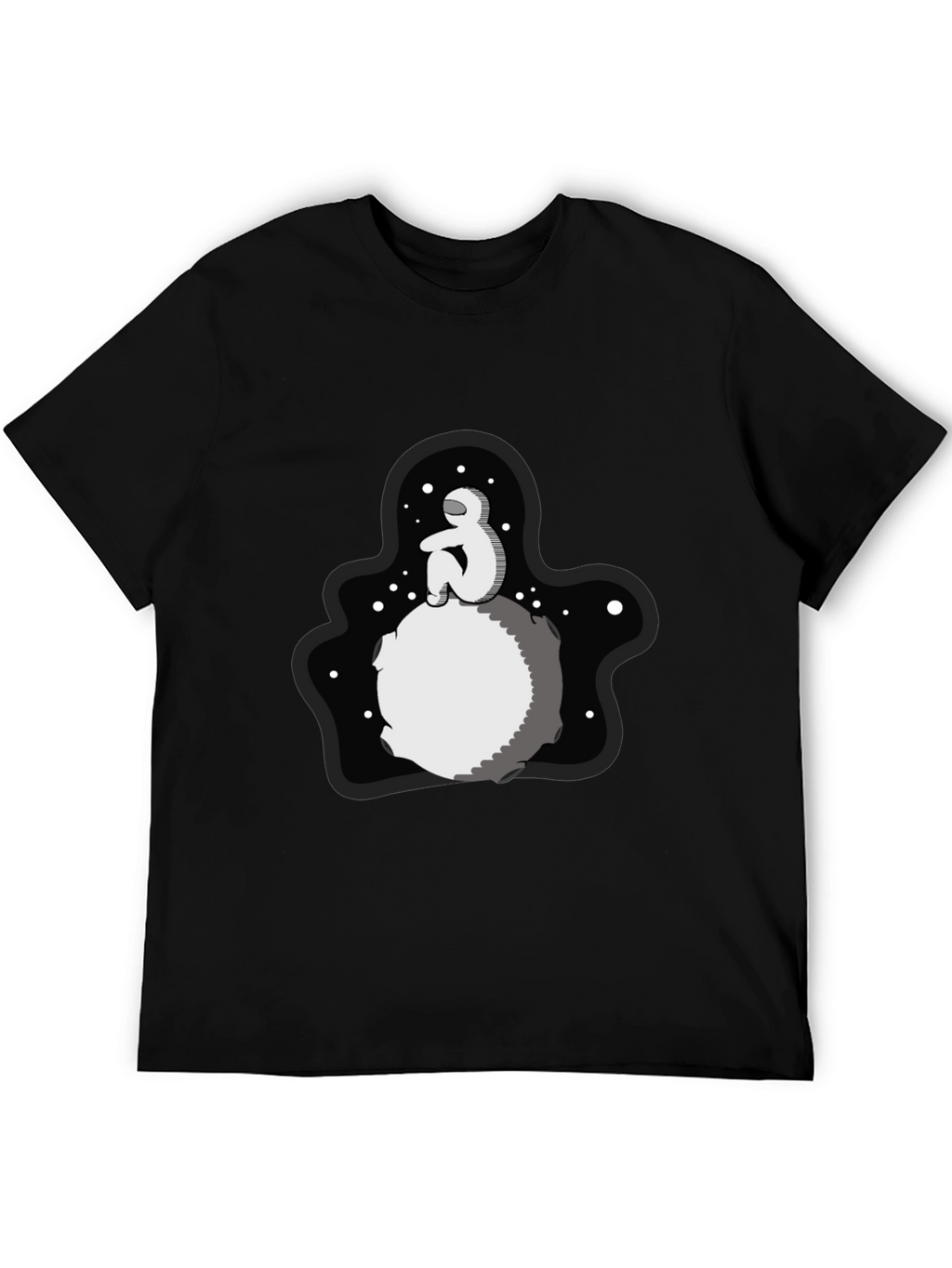 Astronaut Moon Black T-Shirt
