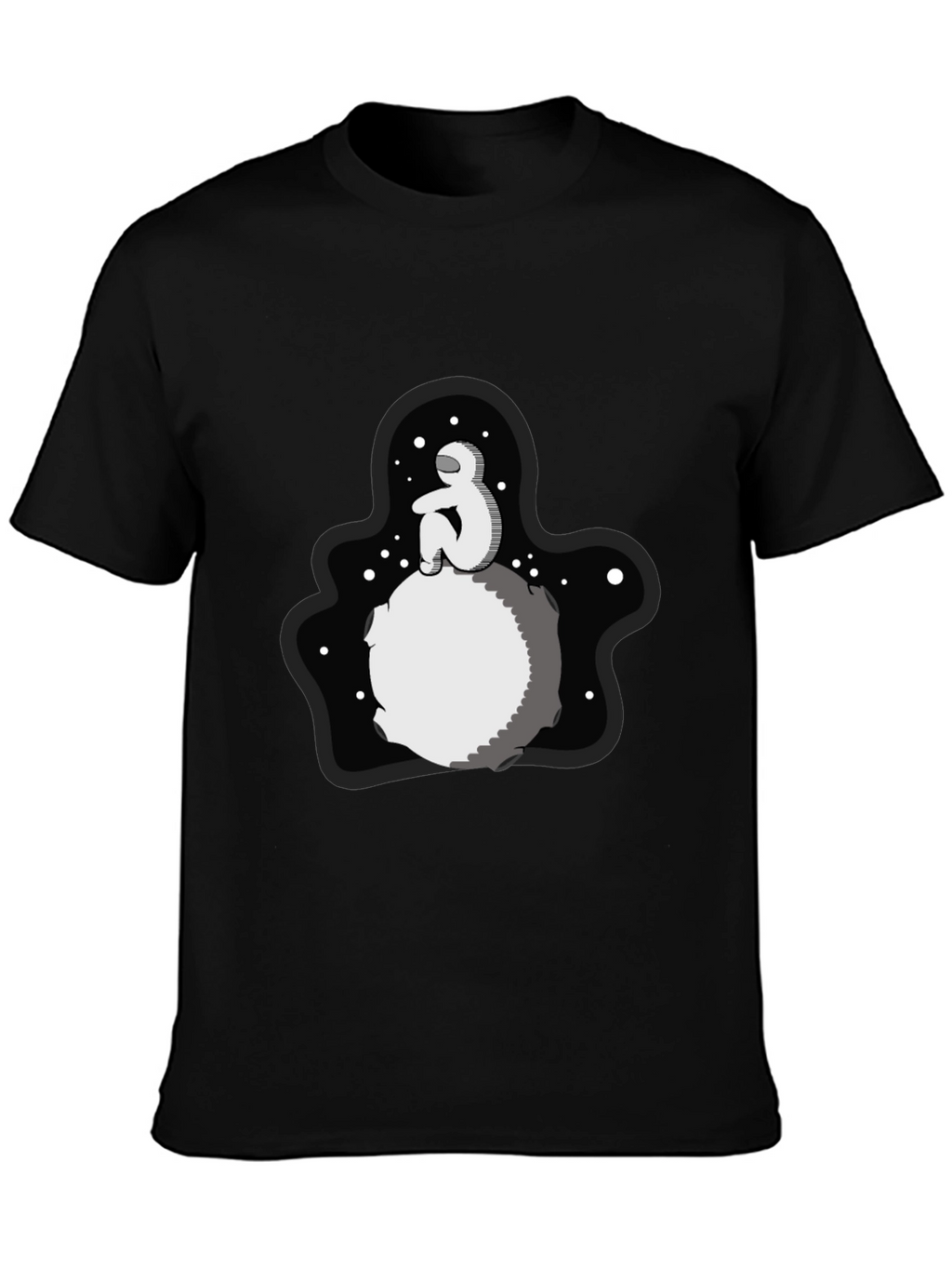 Astronaut Moon Black T-Shirt