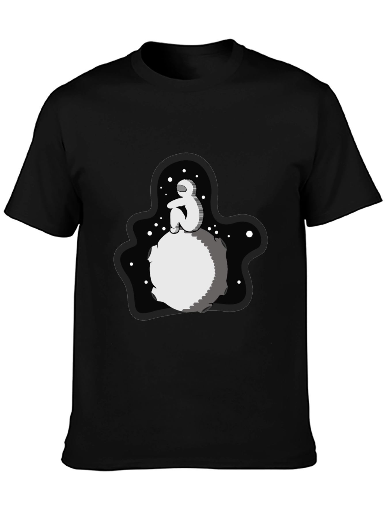 Astronaut Moon Black T-Shirt