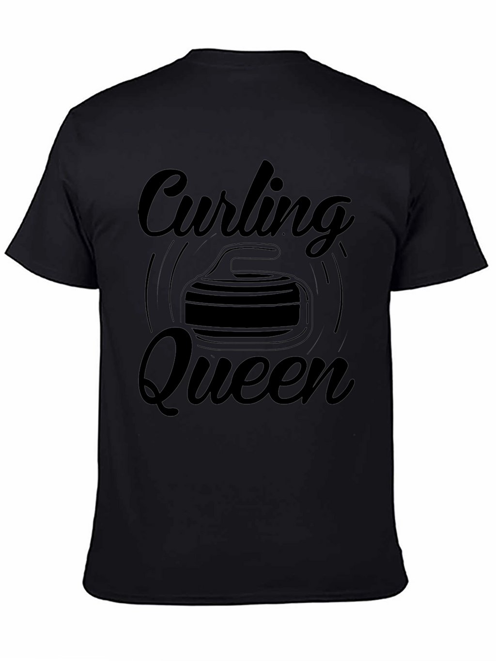 Curling Queen T-Shirt - Black Graphic Tee