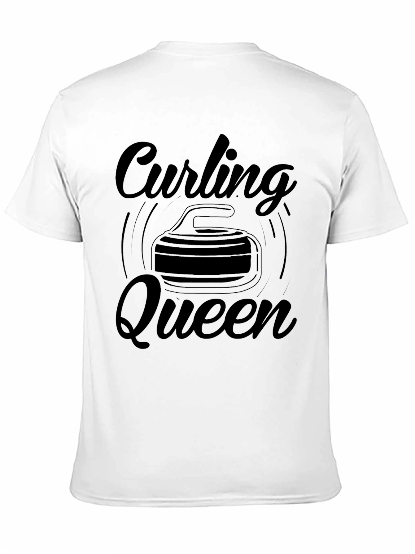 Curling Queen T-Shirt - Black Graphic Tee