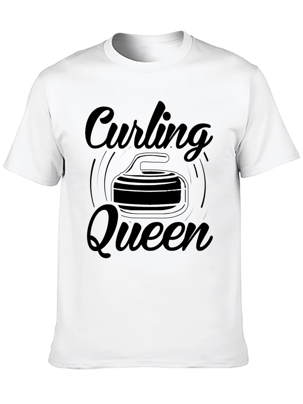 Curling Queen T-Shirt - Black Graphic Tee