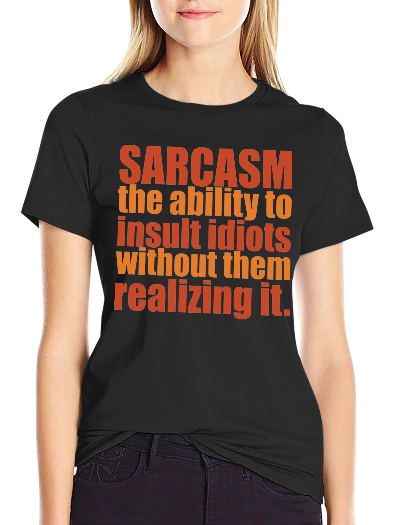 Sarcasm Definition Graphic Tee - Black Cotton T-Shirt