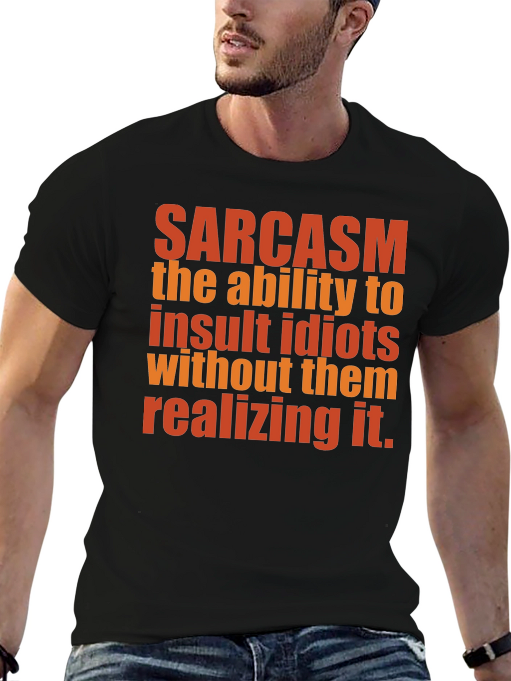 Sarcasm Definition Graphic Tee - Black Cotton T-Shirt
