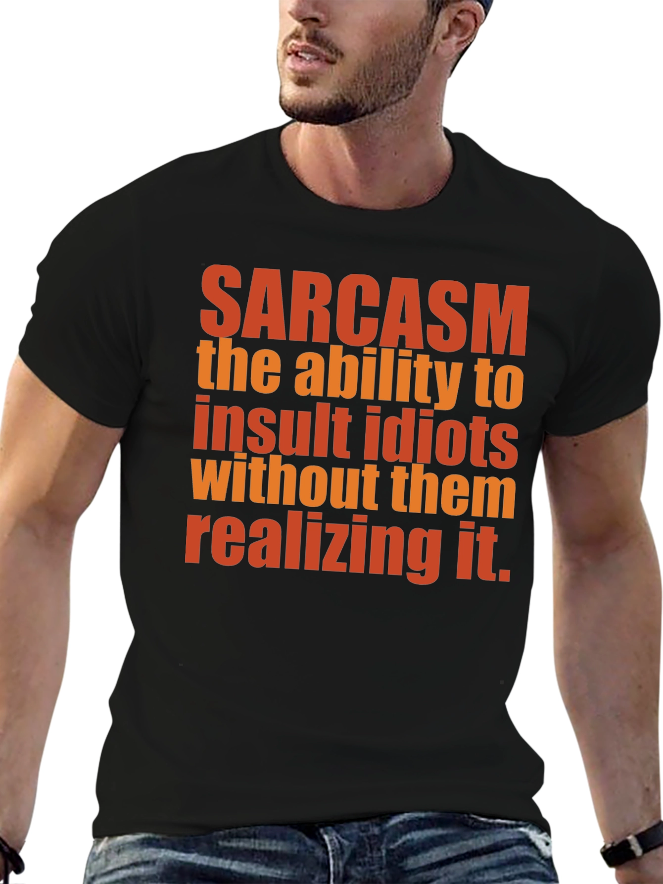 Sarcasm Definition Graphic Tee - Black Cotton T-Shirt