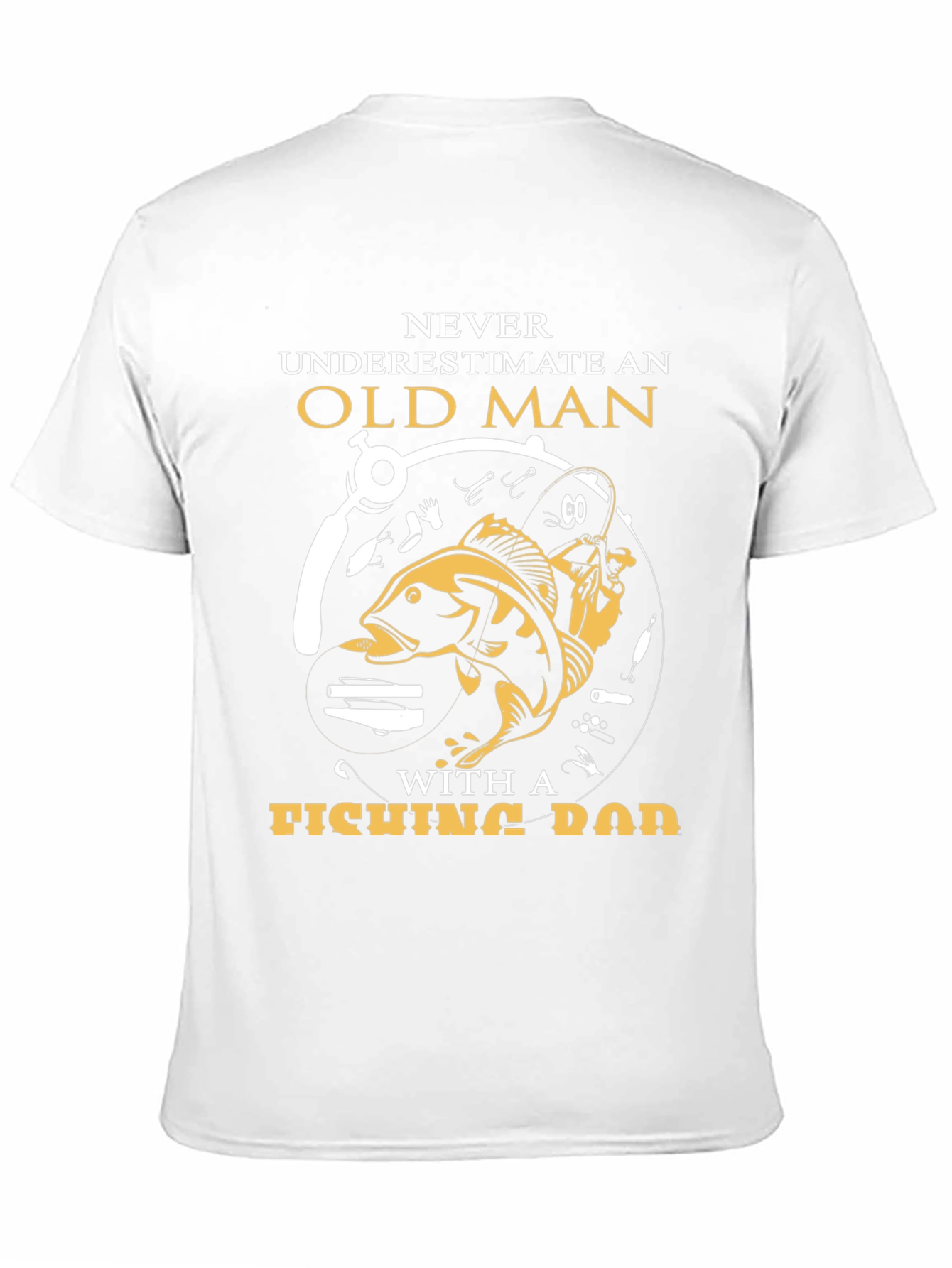 Never Underestimate Old Man Fishing Rod T-Shirt