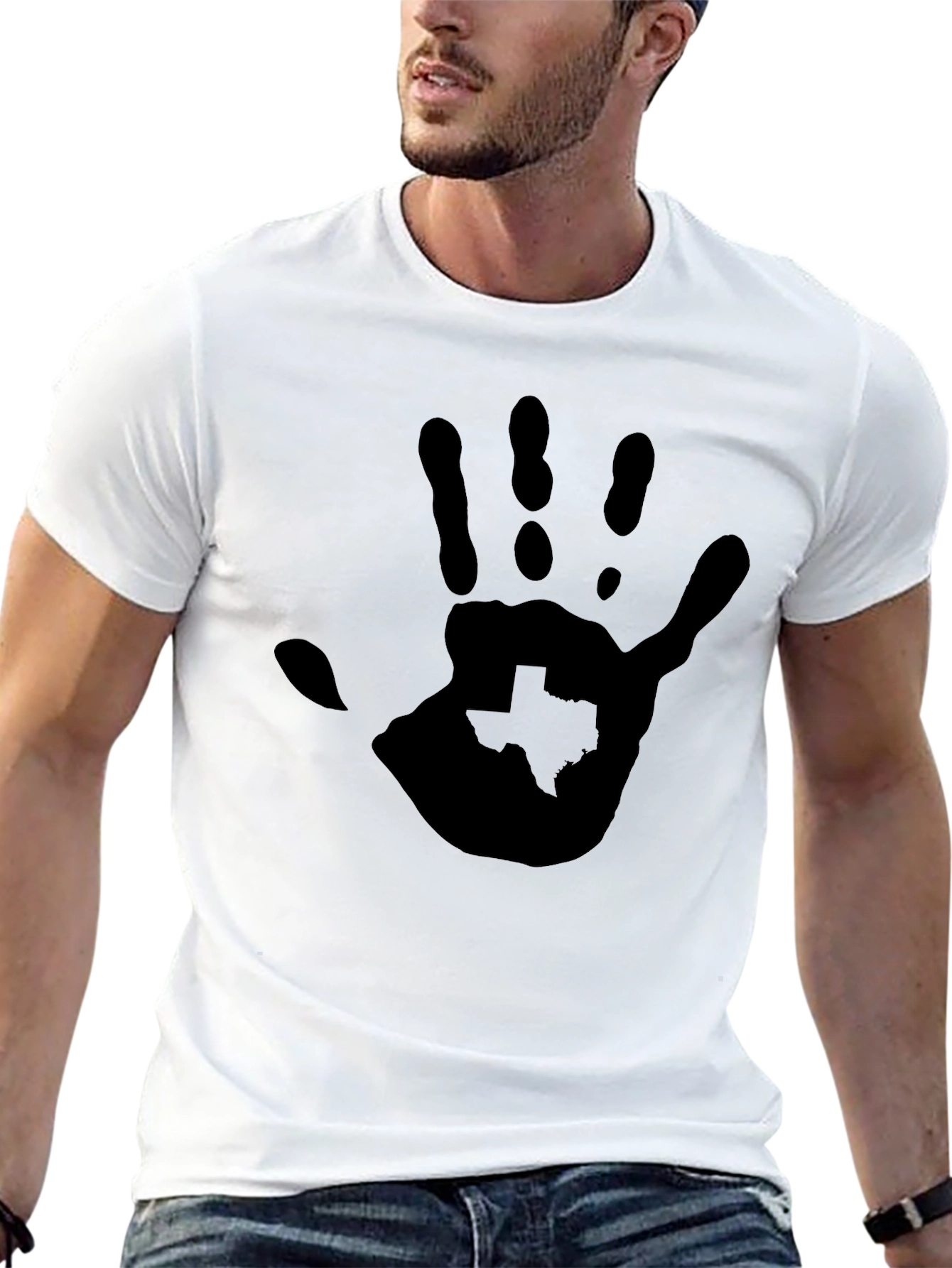 Texas Handprint Graphic Black Tee