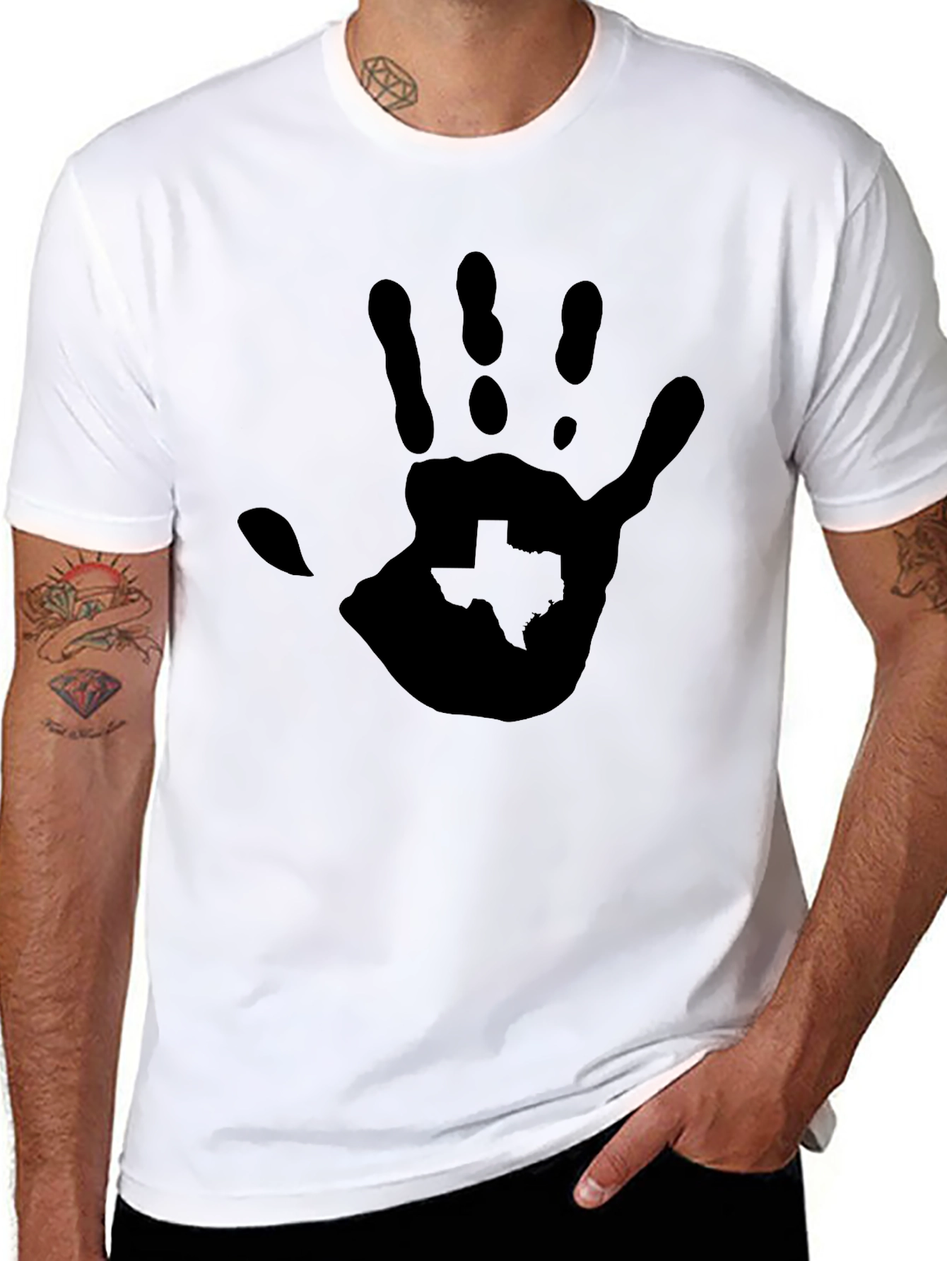 Texas Handprint Graphic Black Tee