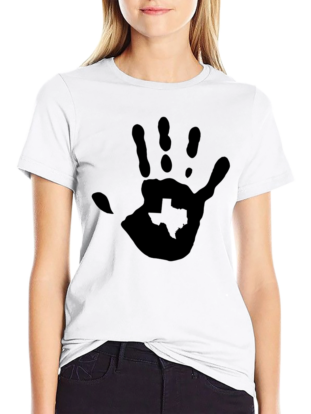 Texas Handprint Graphic Black Tee