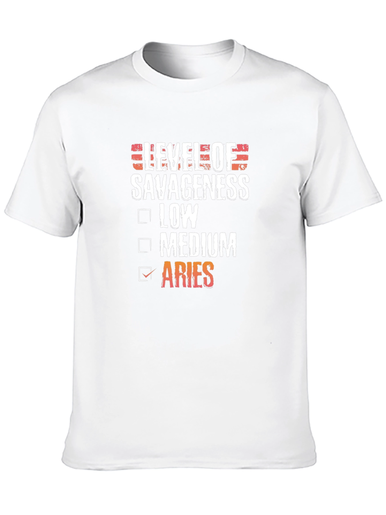 Level of Savageness Aries Zodiac Graphic T-Shirt