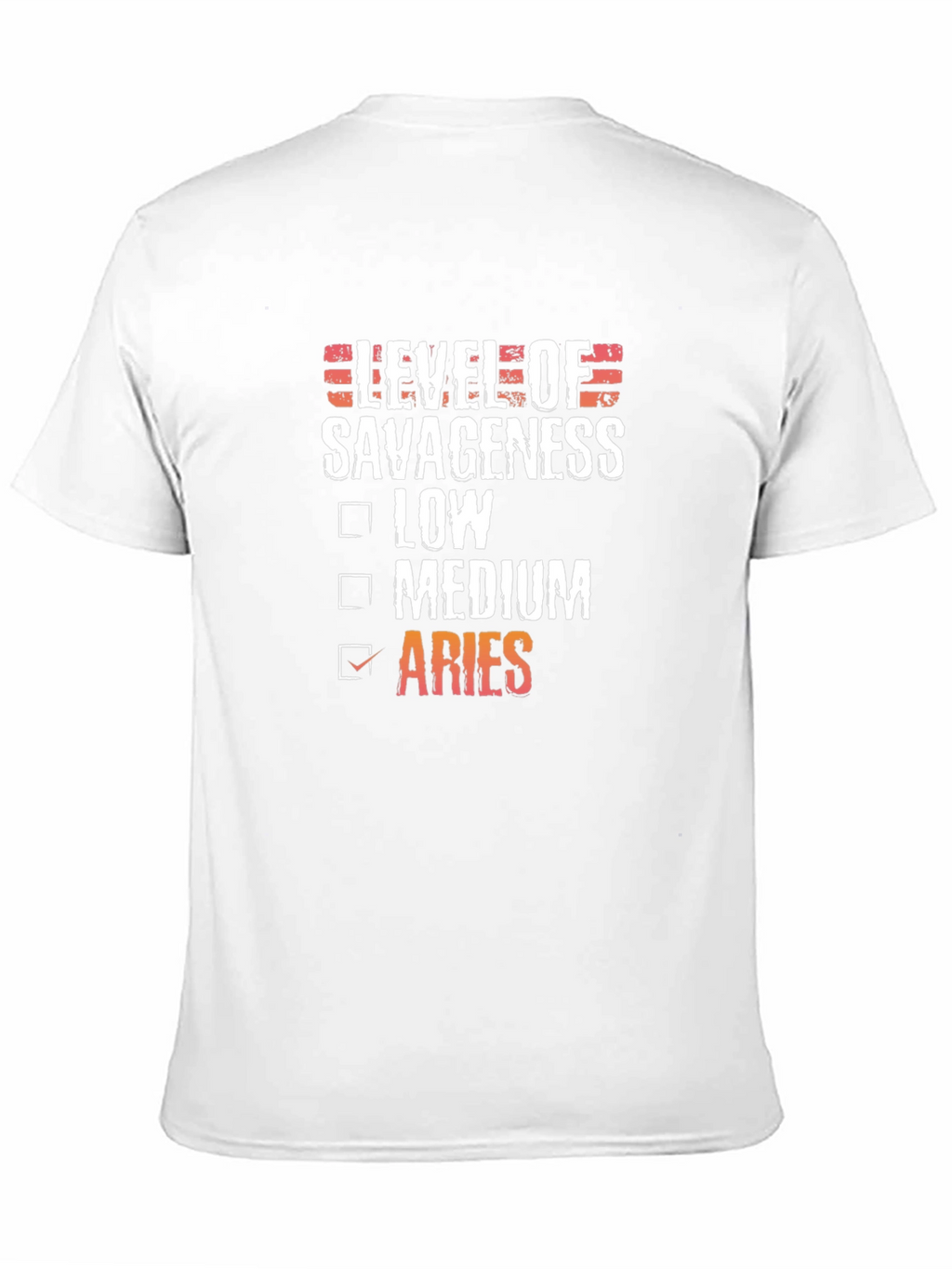 Level of Savageness Aries Zodiac Graphic T-Shirt