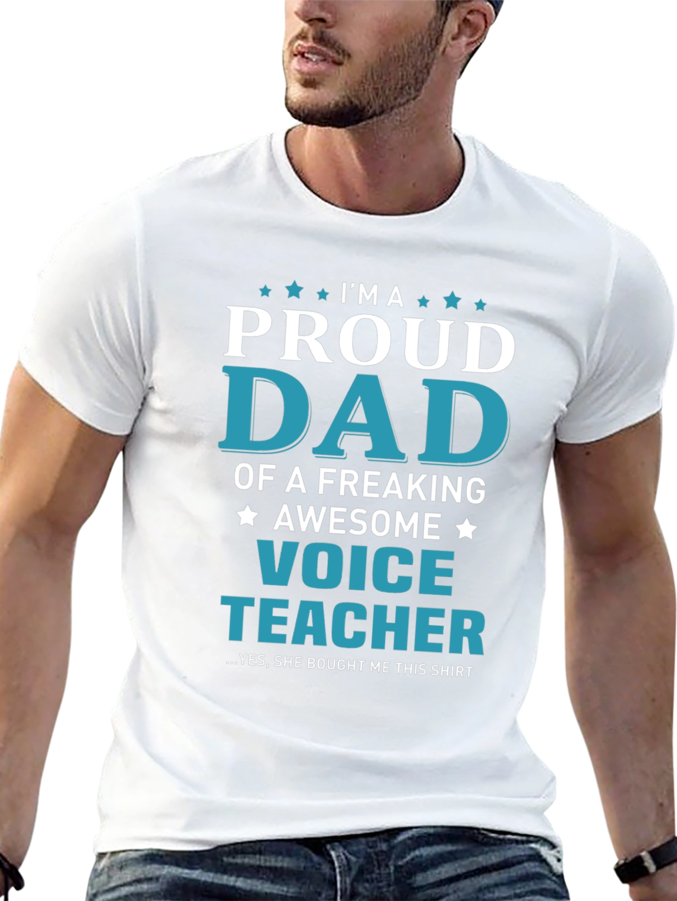 Proud Dad Voice Teacher Graphic T-Shirt