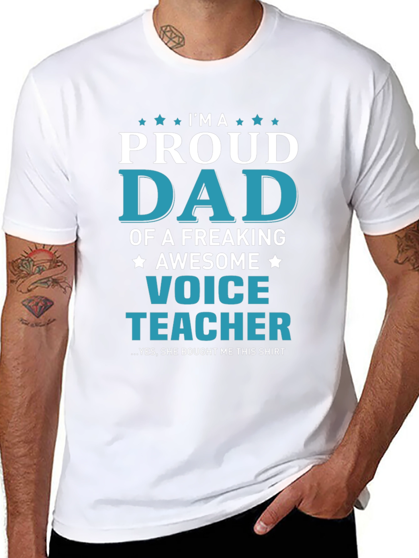 Proud Dad Voice Teacher Graphic T-Shirt