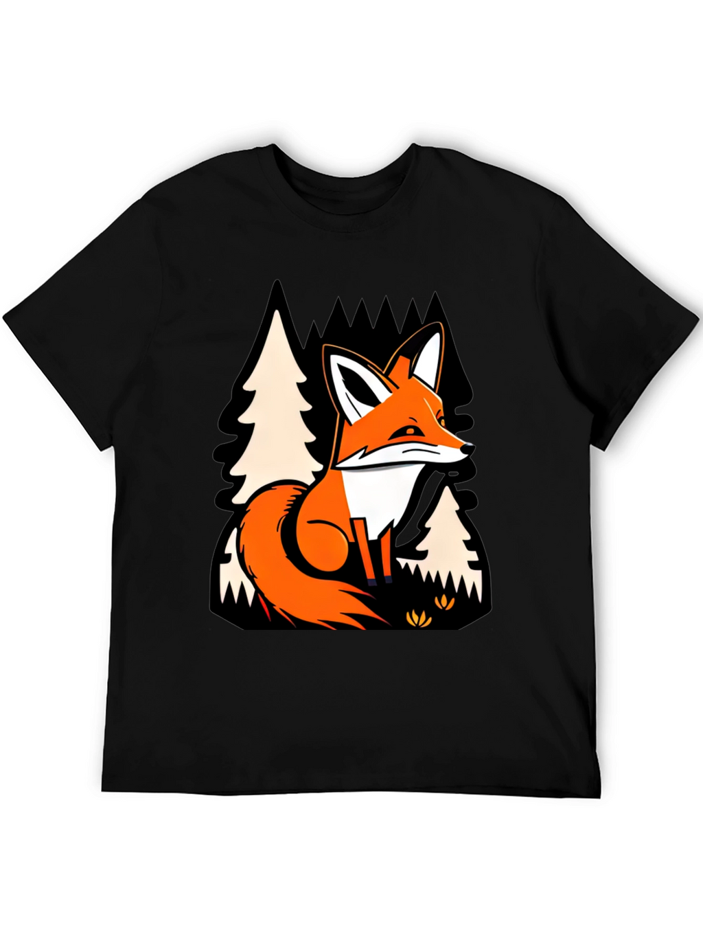 Fox in Forest Graphic Print T-Shirt