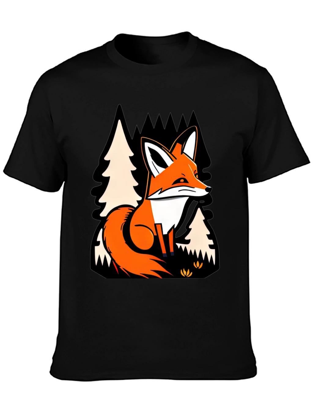 Fox in Forest Graphic Print T-Shirt