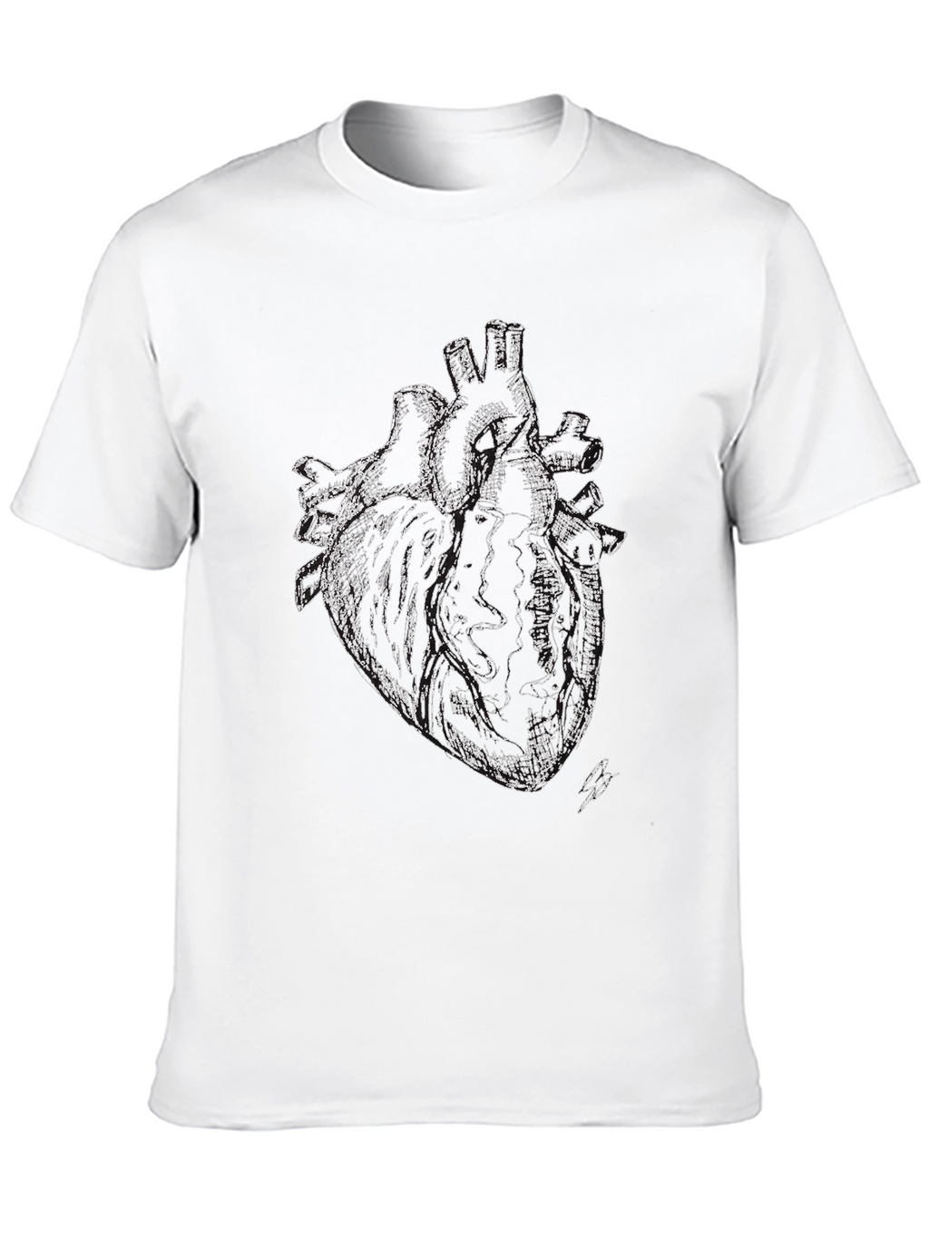 Anatomical Heart Print Black T-Shirt