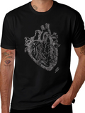 Anatomical Heart Print Black T-Shirt