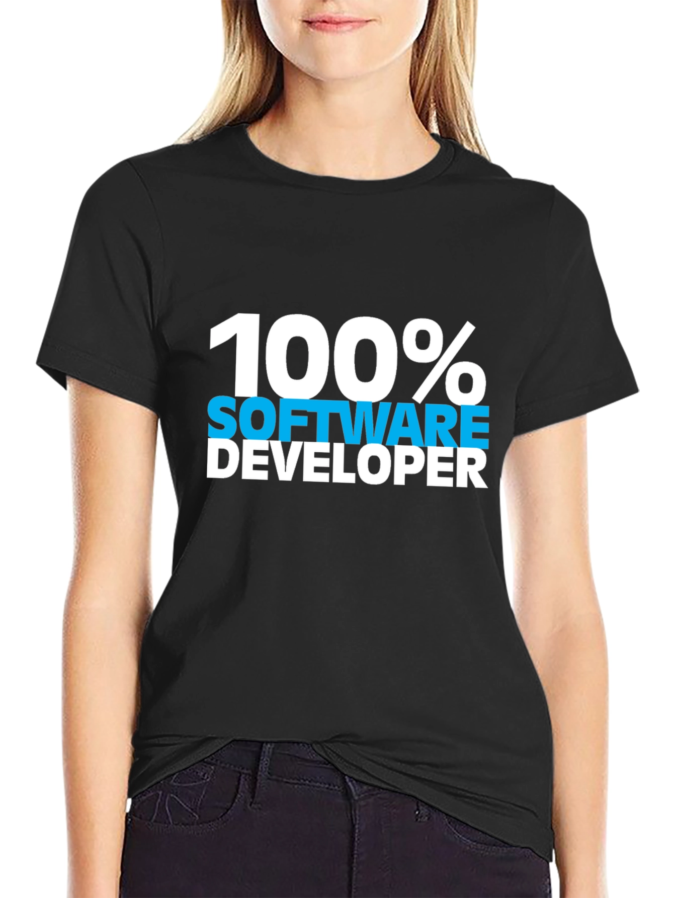 100% Software Developer Black Tee