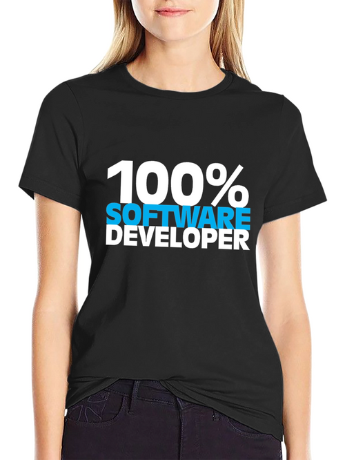 100% Software Developer Black Tee