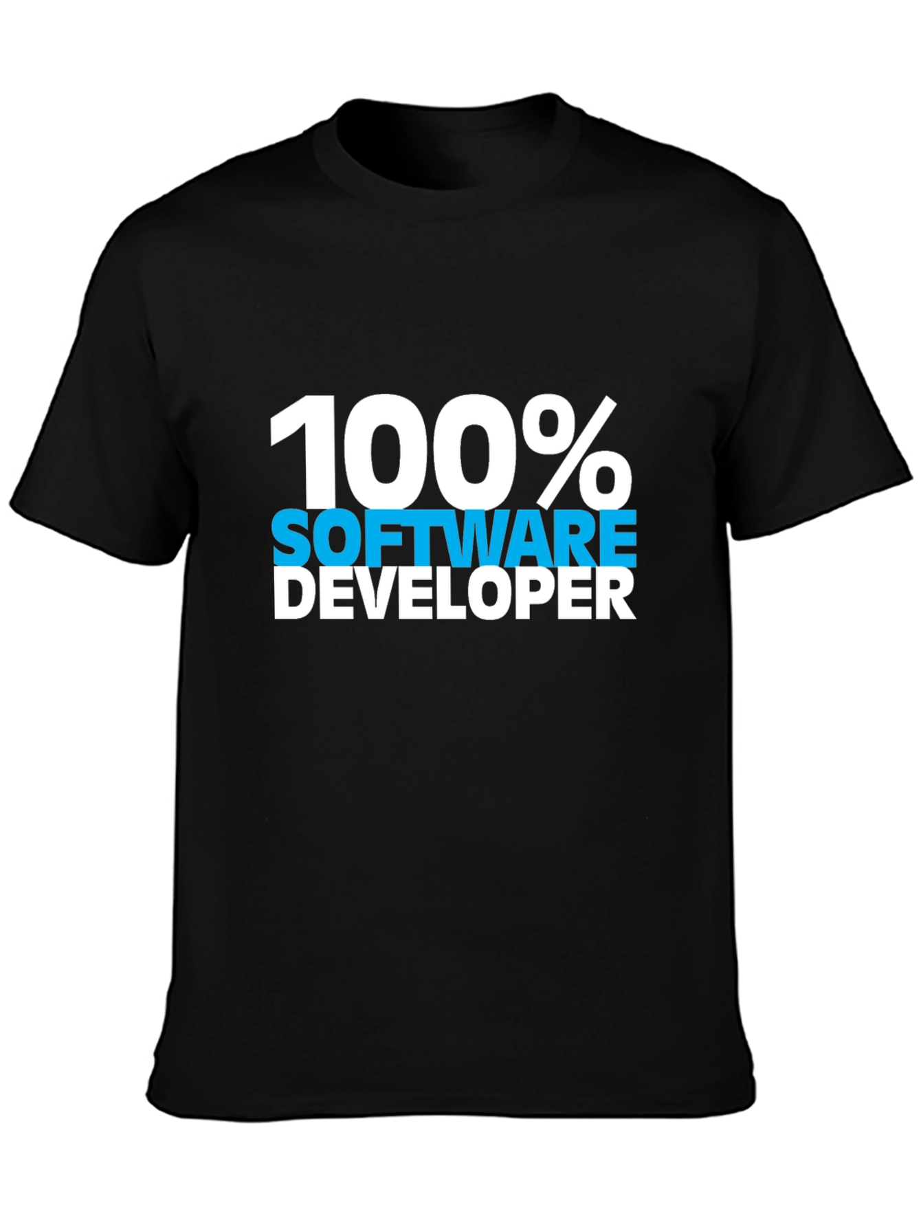 100% Software Developer Black Tee