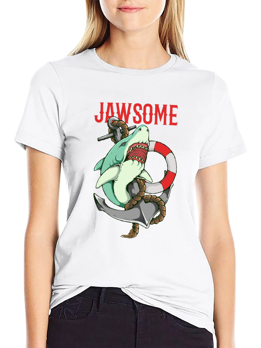 Jawsome Shark Anchor Graphic T-Shirt