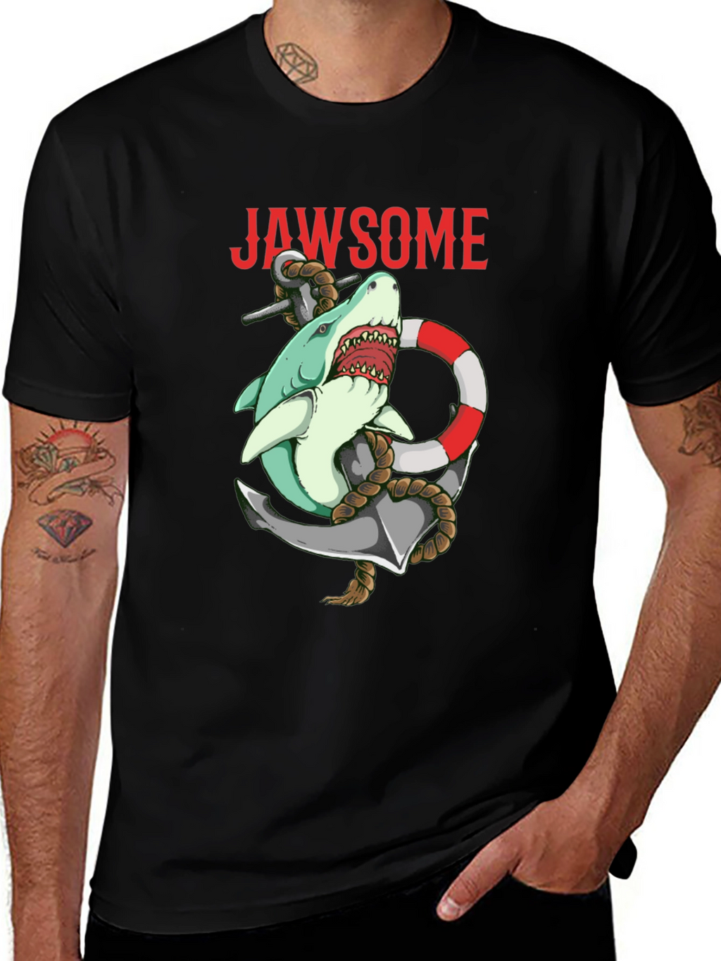 Jawsome Shark Anchor Graphic T-Shirt