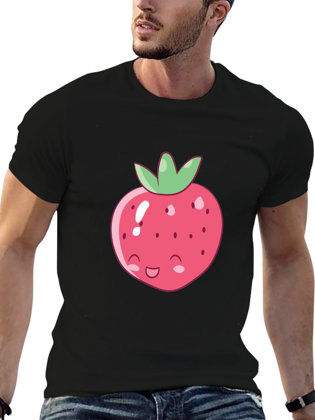 Cute Strawberry Graphic Tee - Soft Cotton Blend Shirt