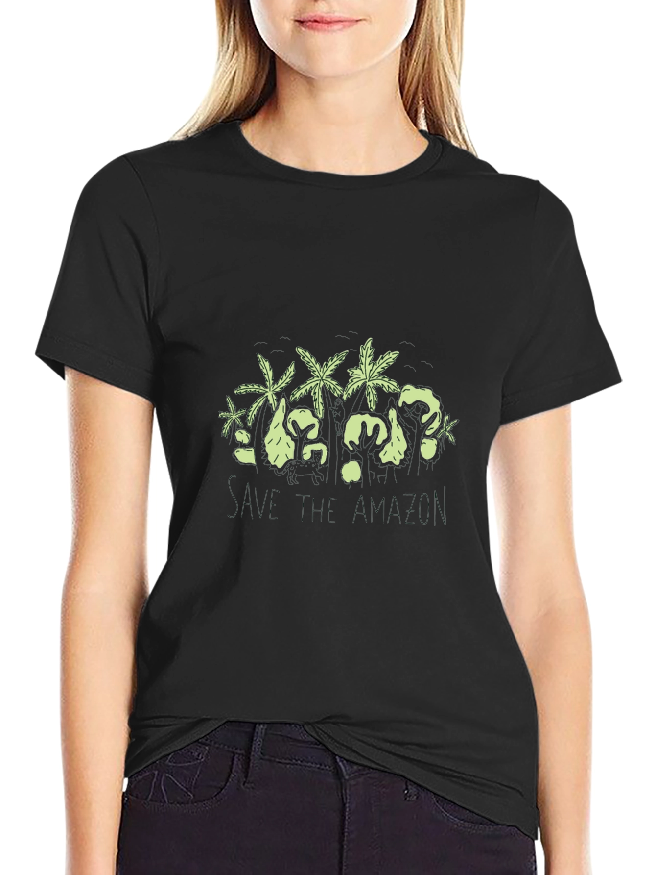 Unique Graphic Print Black T-Shirt