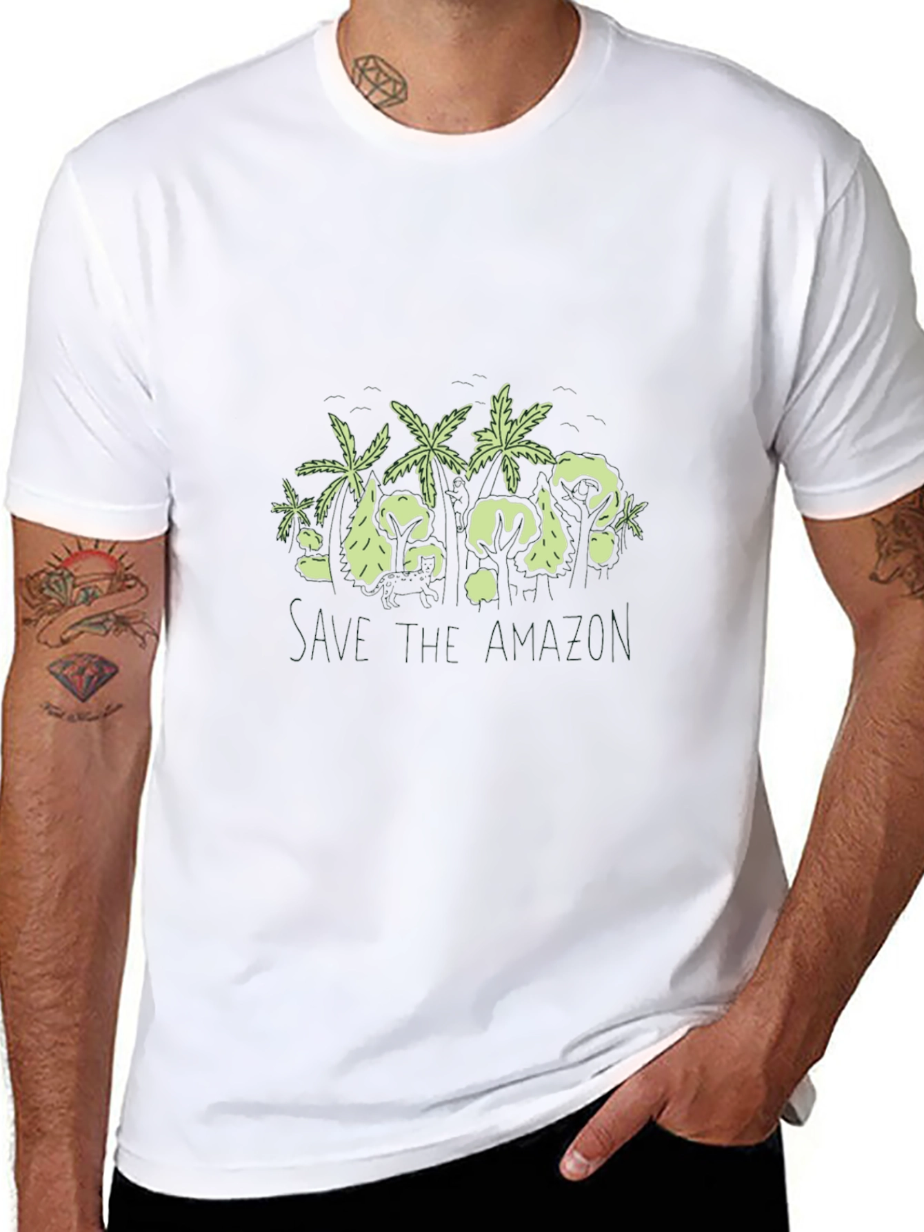 Unique Graphic Print Black T-Shirt
