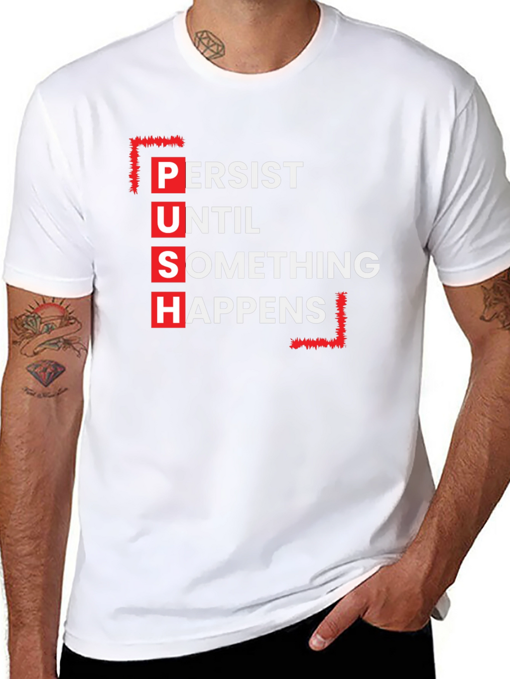 Motivational P.U.S.H. Black T-Shirt