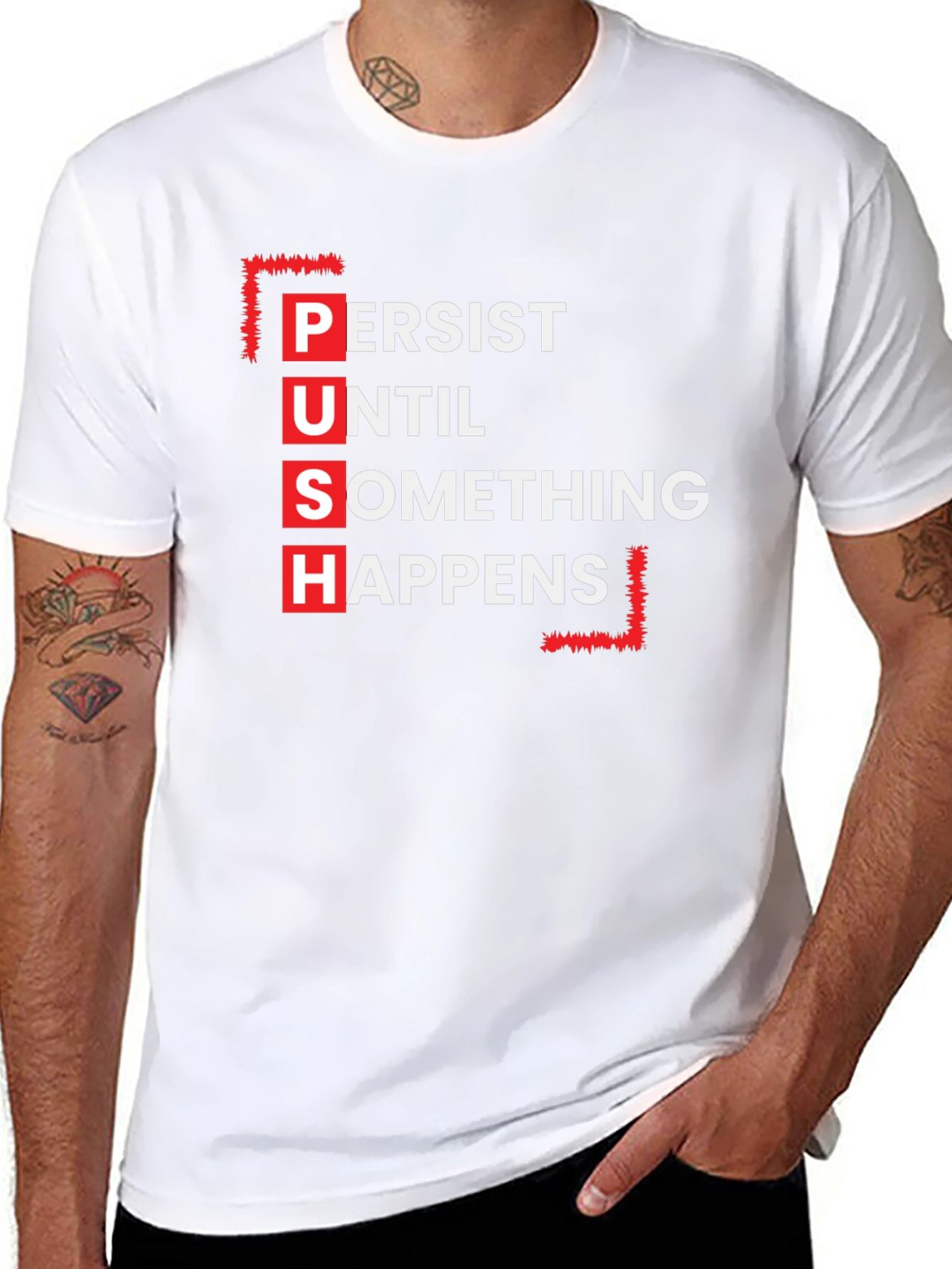 Motivational P.U.S.H. Black T-Shirt