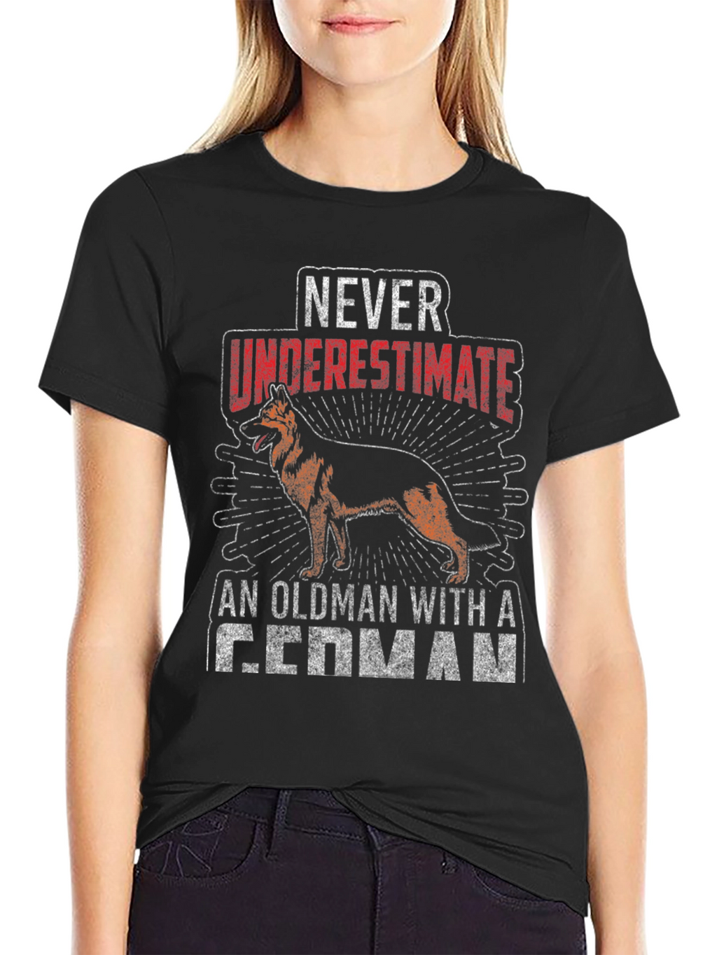 Never Underestimate German Shepherd Old Man T-Shirt