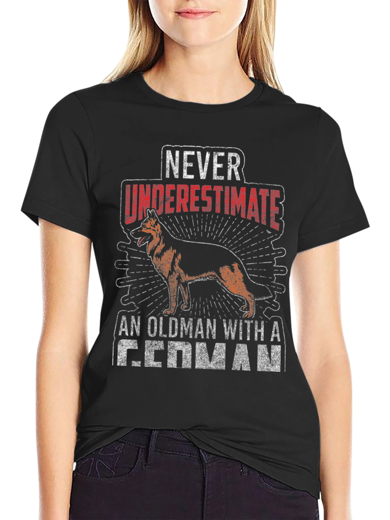 Never Underestimate German Shepherd Old Man T-Shirt