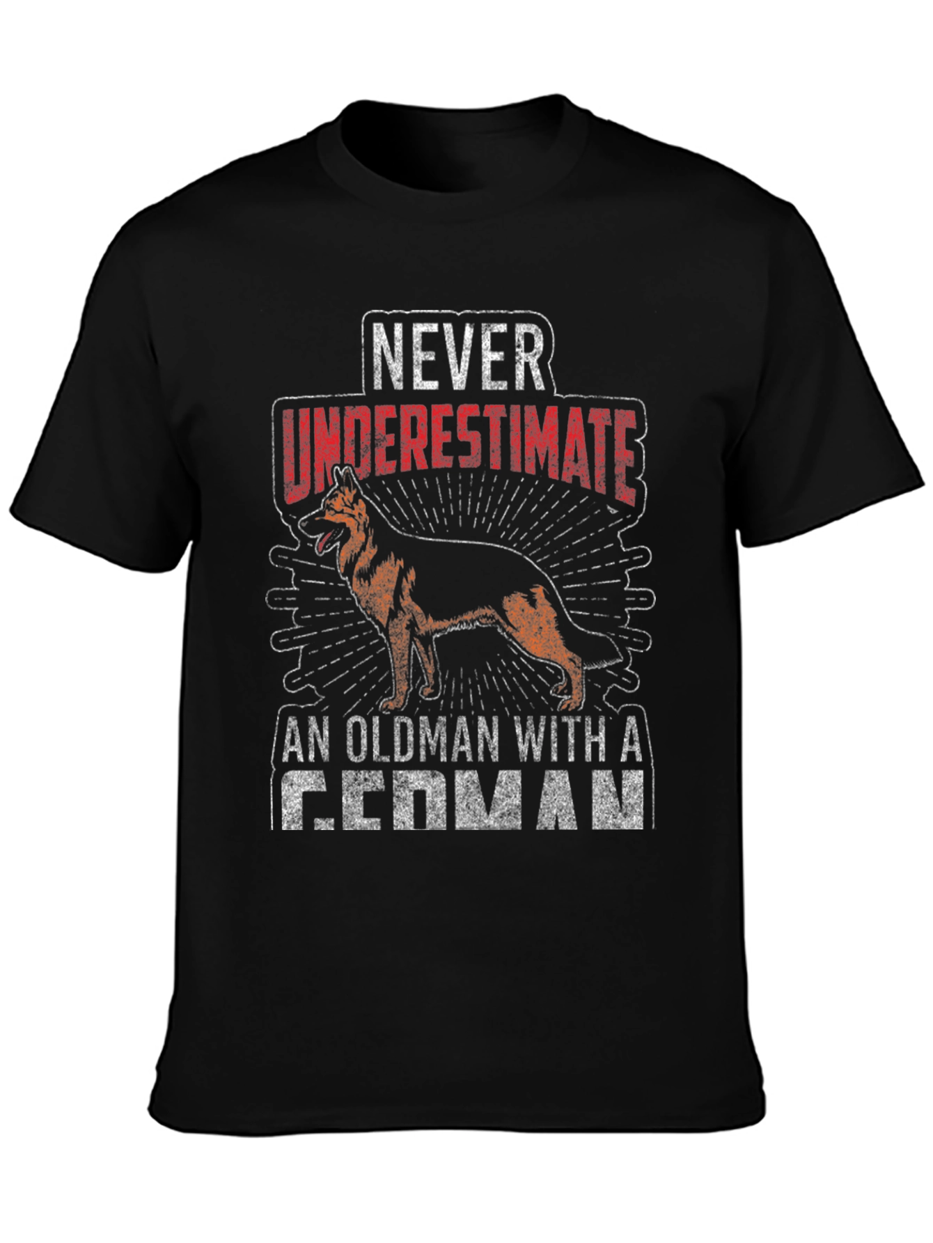 Never Underestimate German Shepherd Old Man T-Shirt