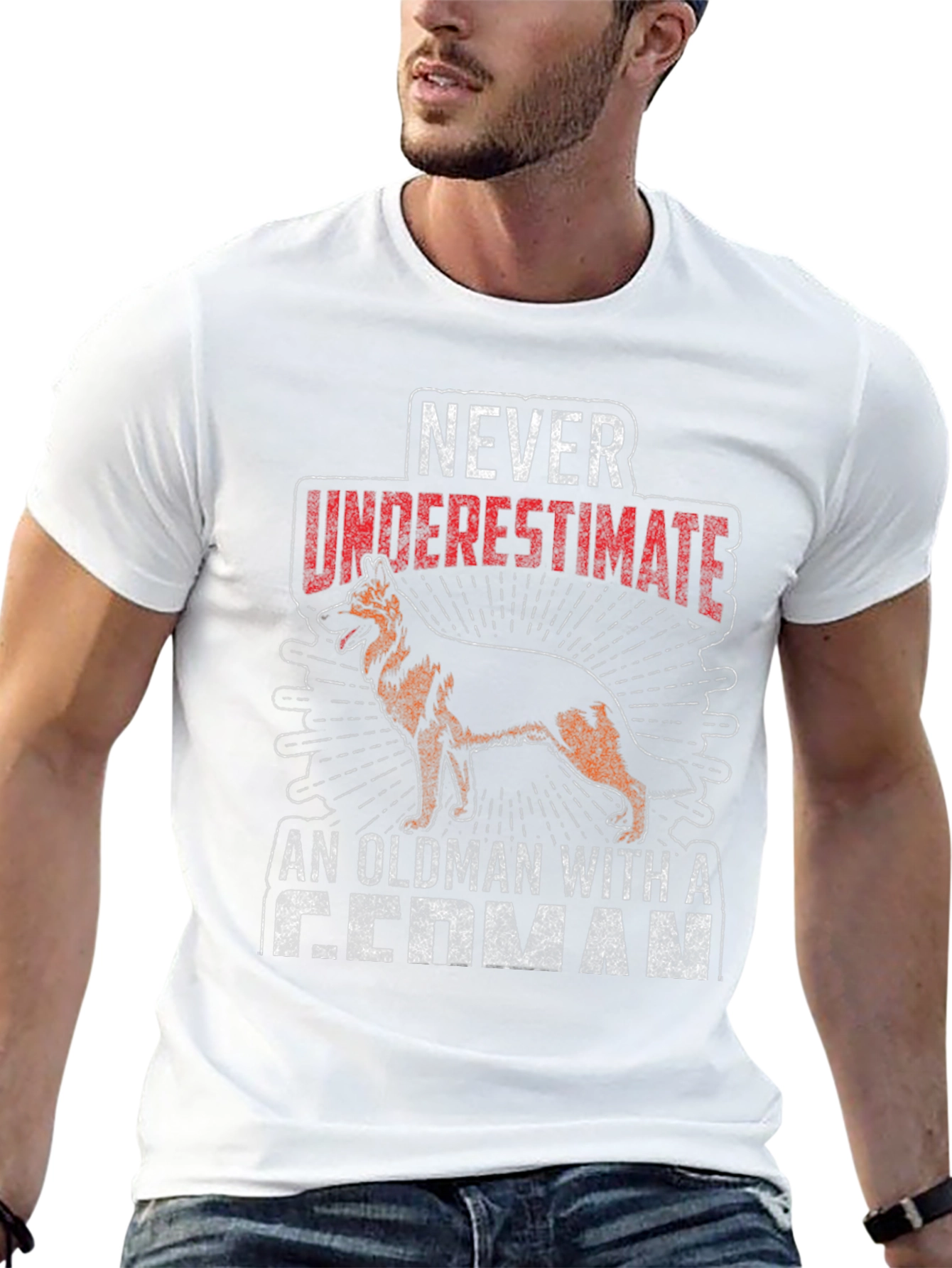 Never Underestimate German Shepherd Old Man T-Shirt