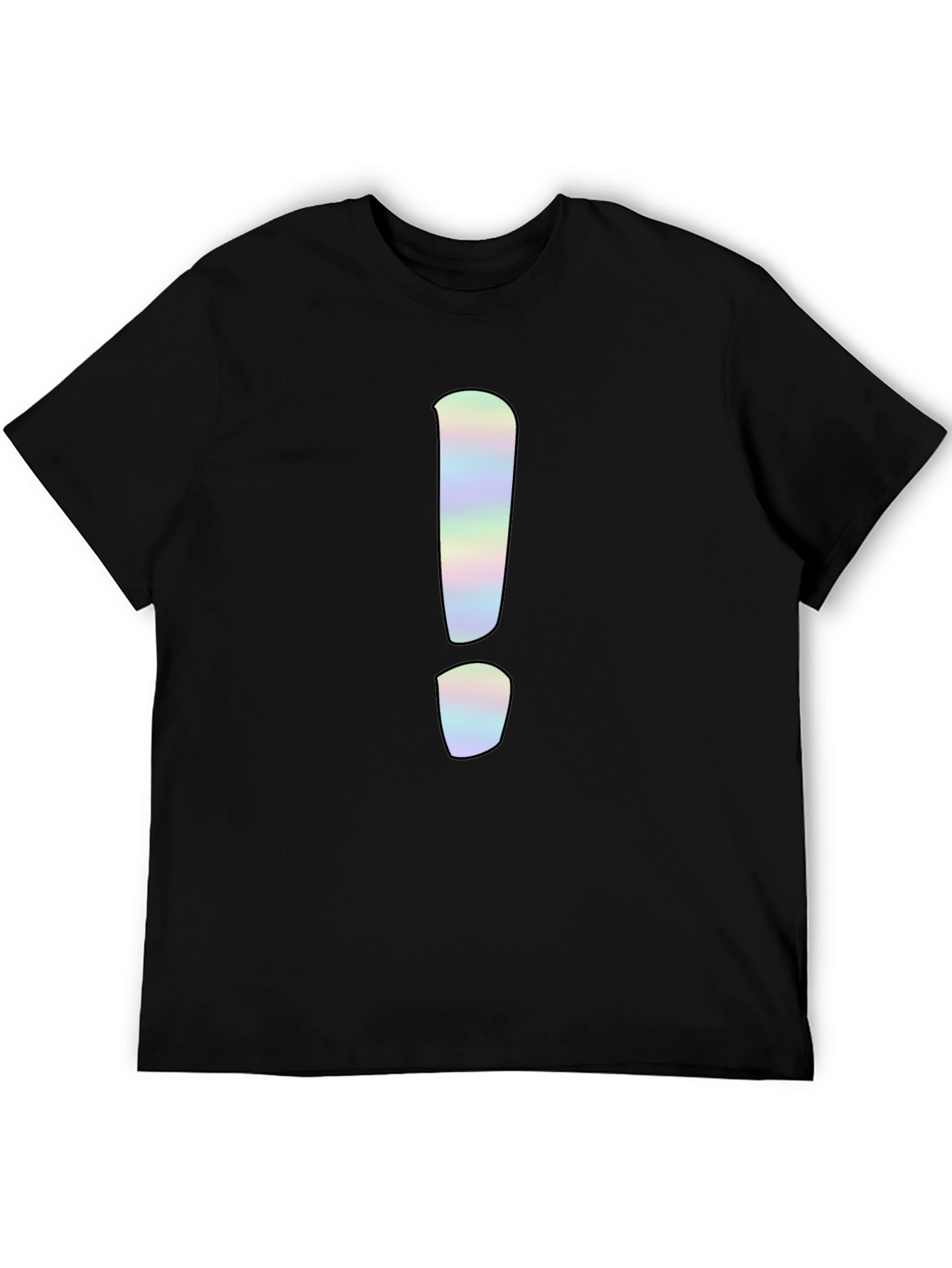 Statement Tee: Holographic Exclamation Point Graphic Shirt