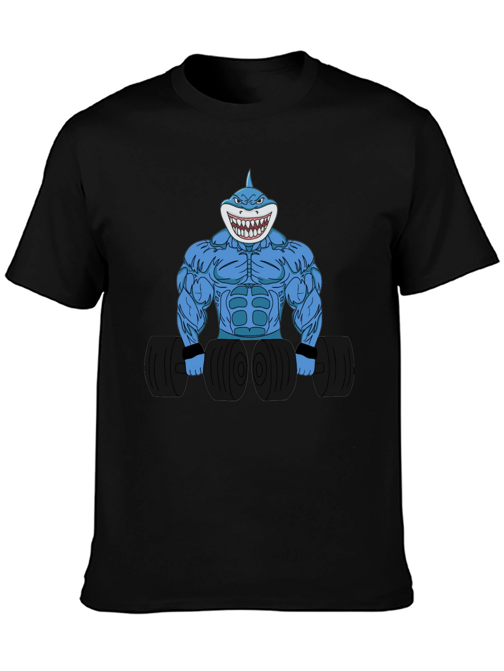 Shark Bodybuilder Graphic T-Shirt