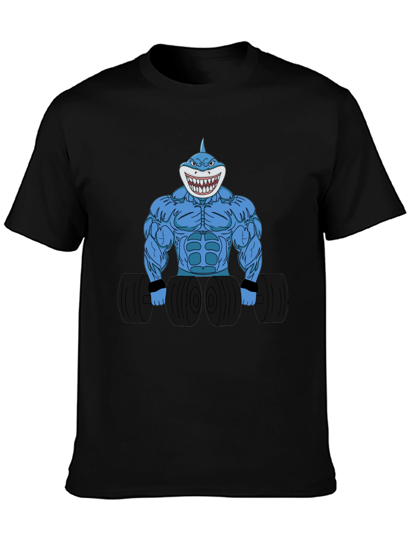 Shark Bodybuilder Graphic T-Shirt