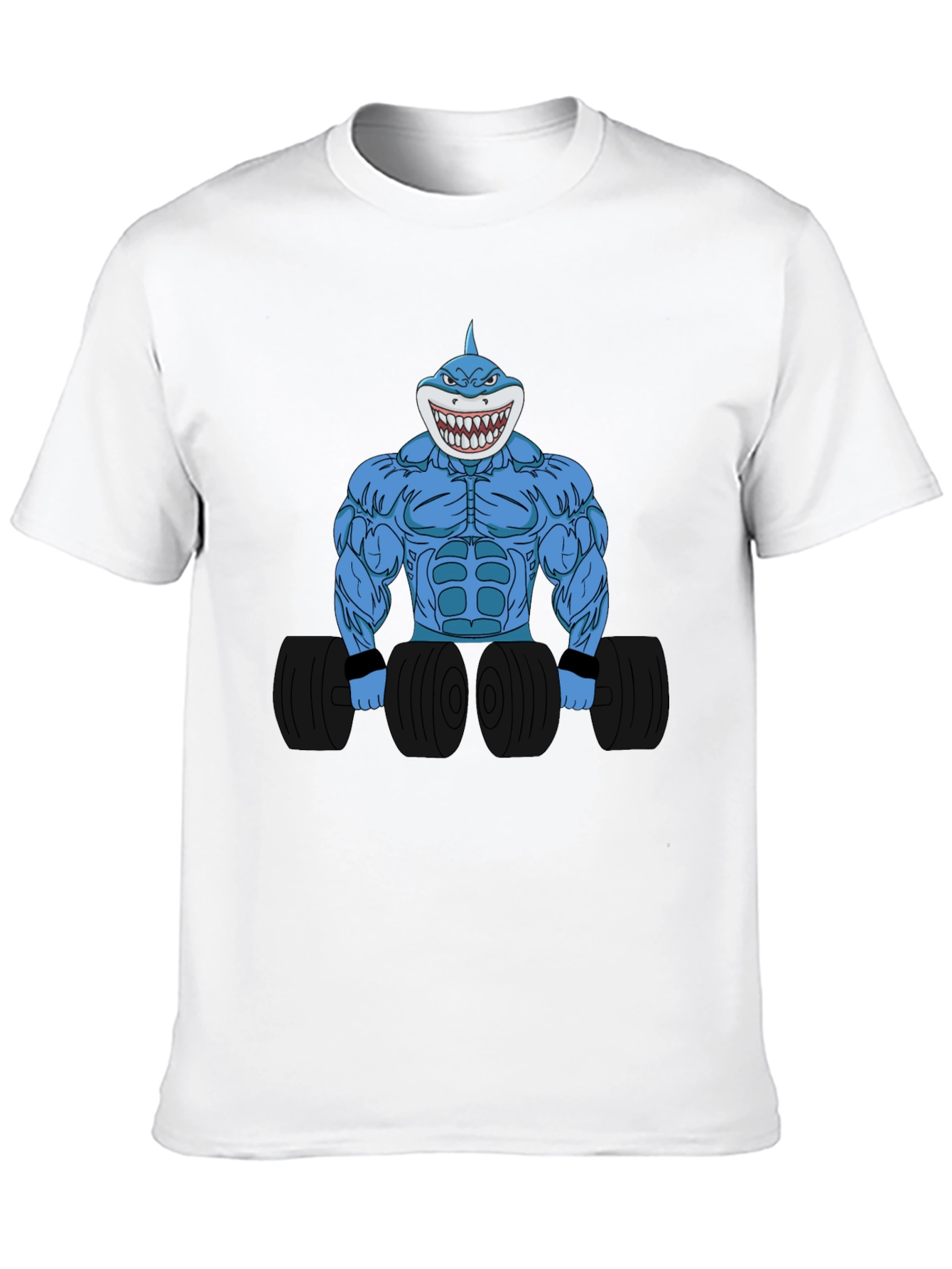 Shark Bodybuilder Graphic T-Shirt