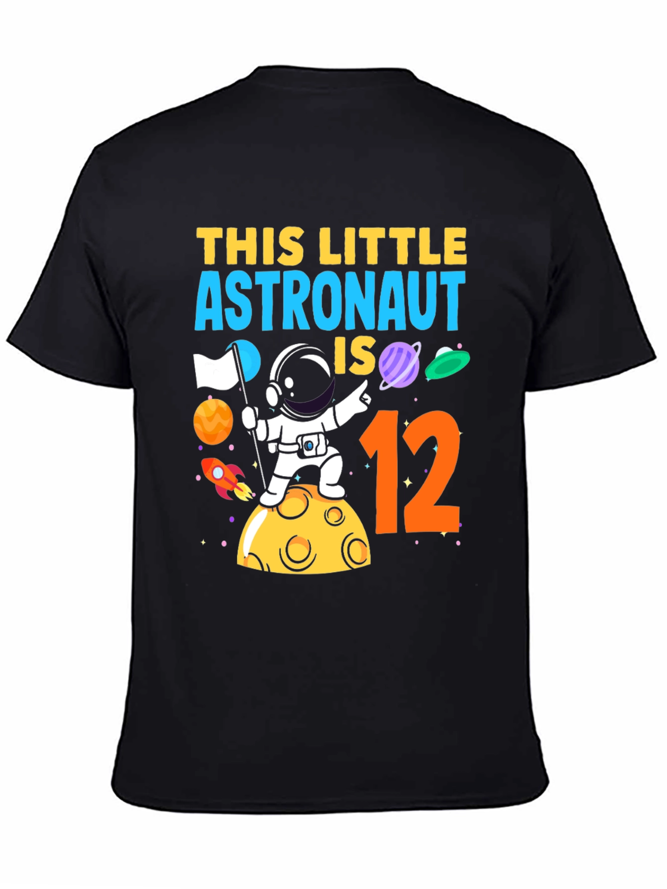 Astronaut Birthday T-Shirt - This Little Astronaut is 12