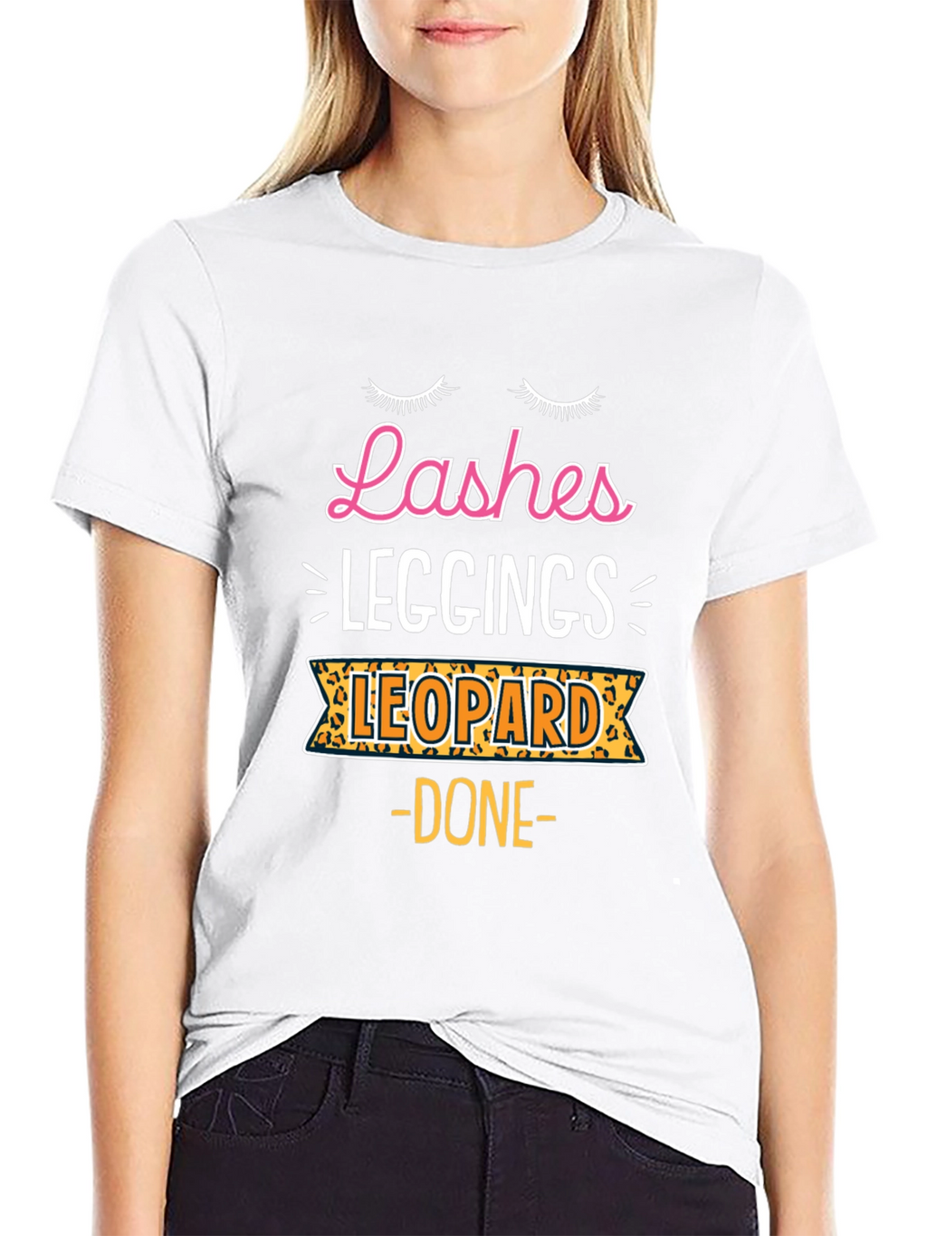 Lashes Leggings Leopard - Womens Graphic Tee