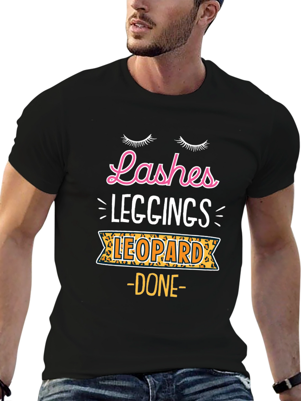 Lashes Leggings Leopard - Womens Graphic Tee