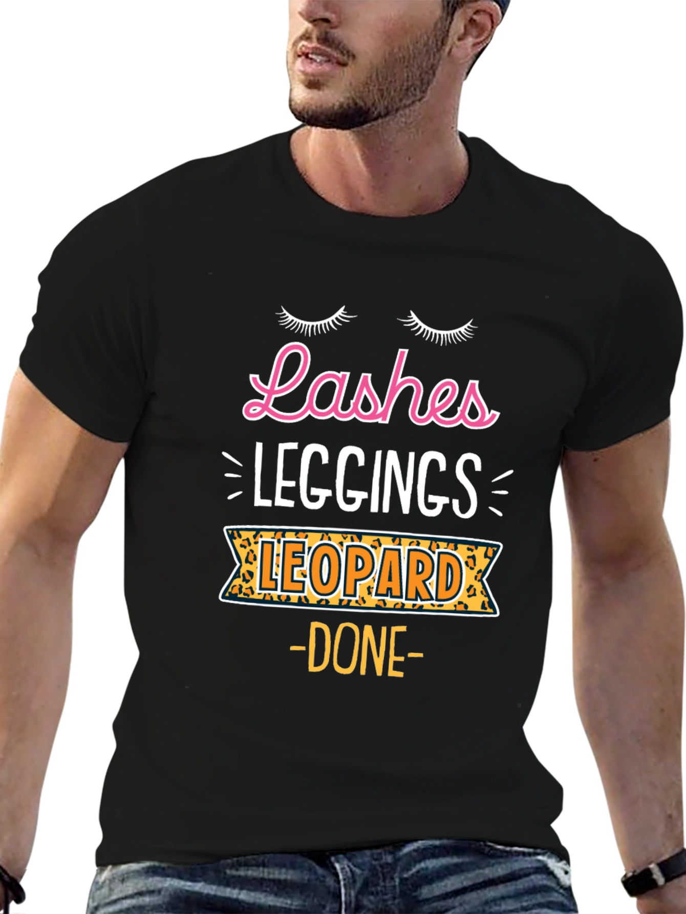 Lashes Leggings Leopard - Womens Graphic Tee