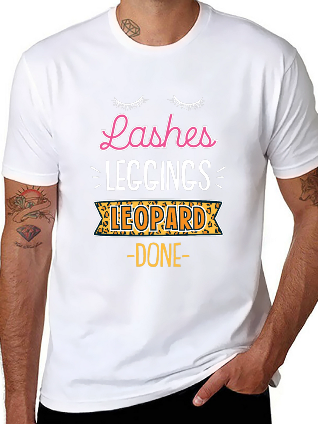 Lashes Leggings Leopard - Womens Graphic Tee