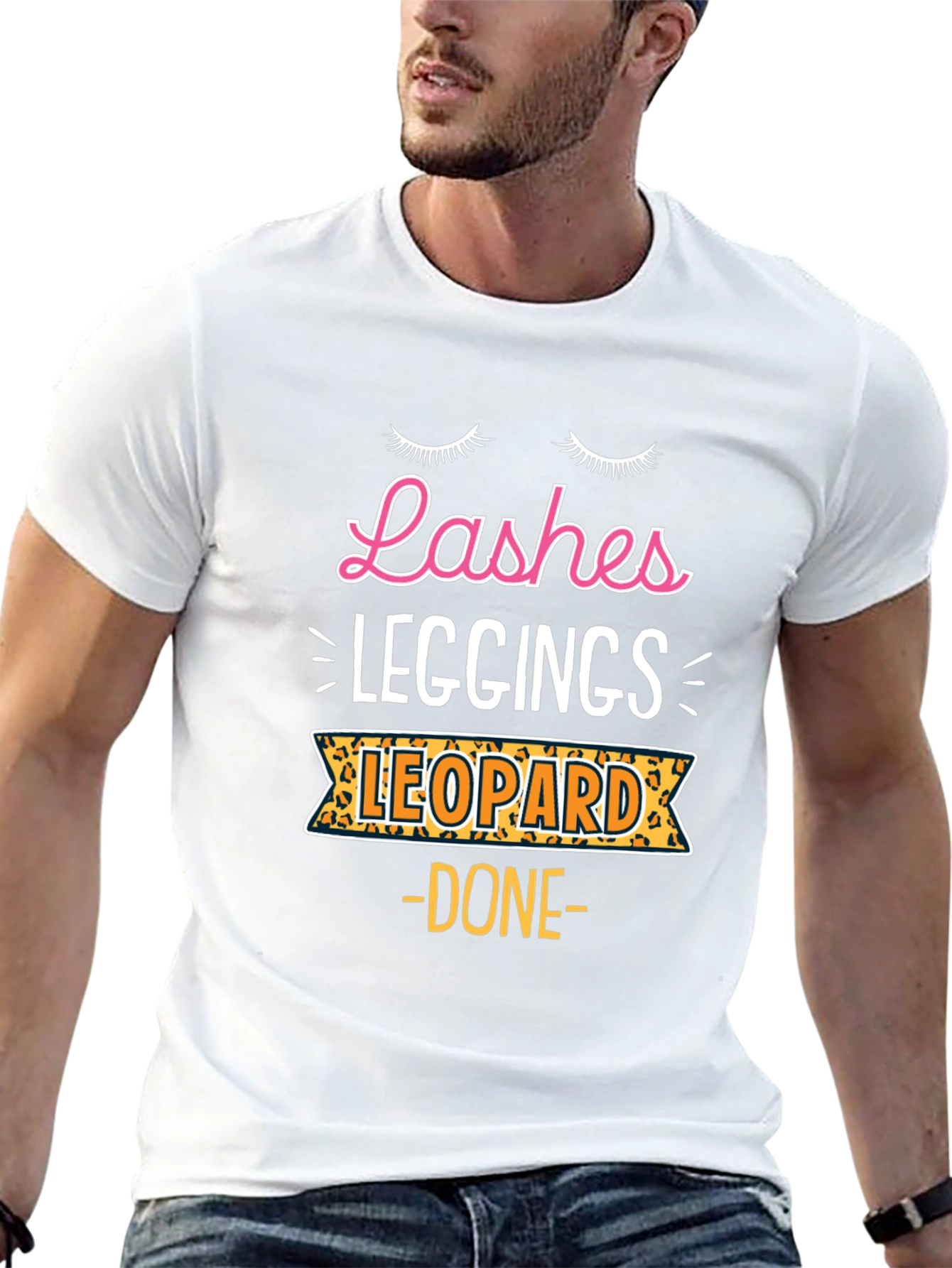 Lashes Leggings Leopard - Womens Graphic Tee