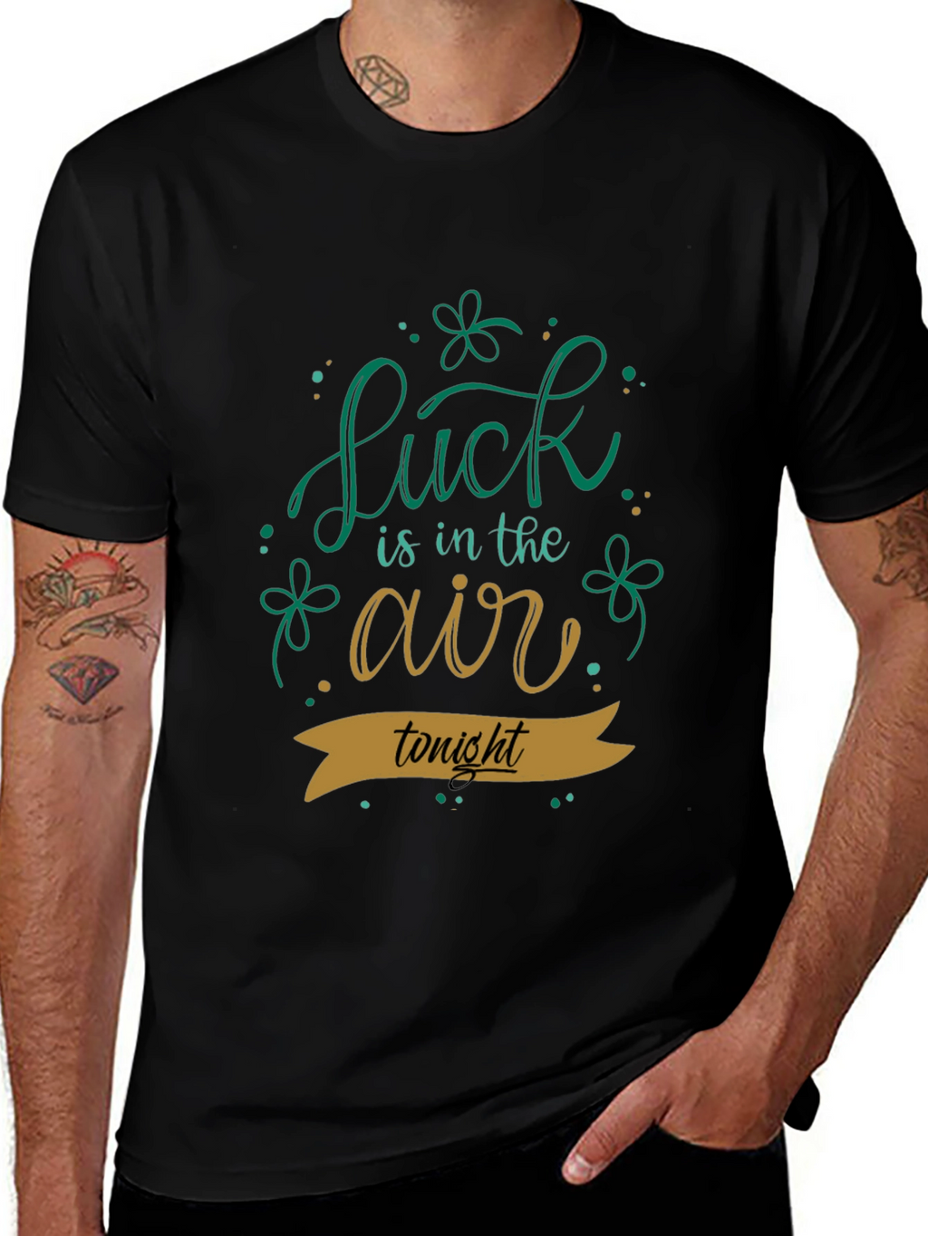 Lucky St. Patricks Day Black T-Shirt