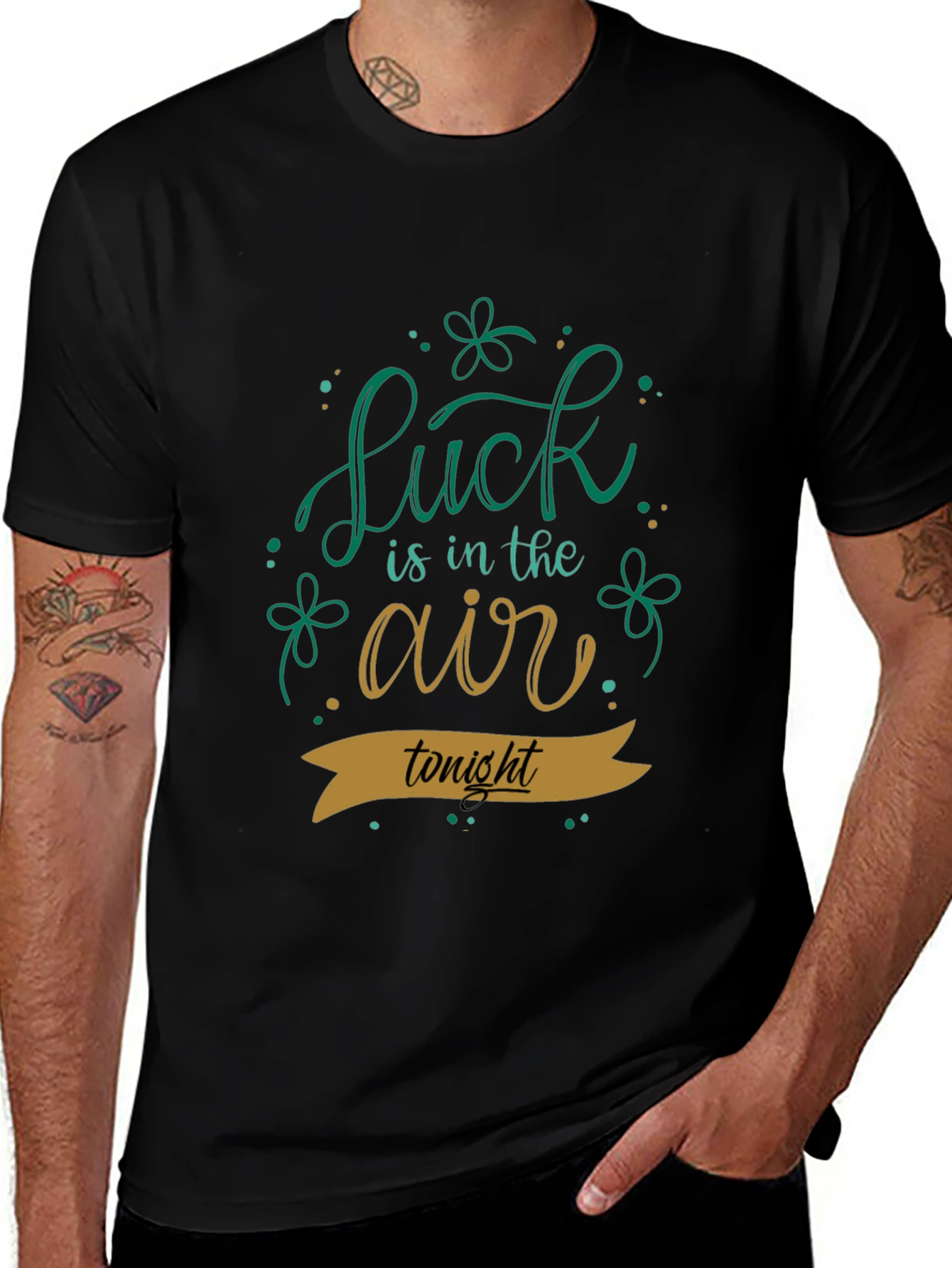 Lucky St. Patricks Day Black T-Shirt