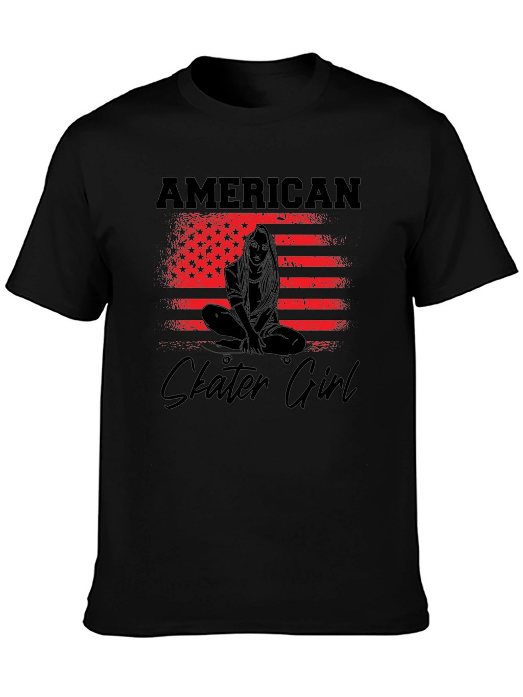 American Skater Girl Graphic T-Shirt
